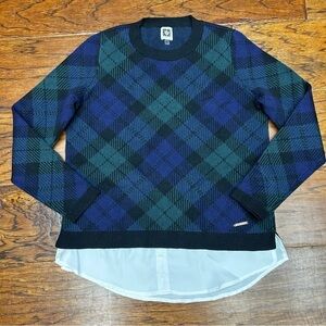 Anne‎ Klein blackwatch mock layer sweater